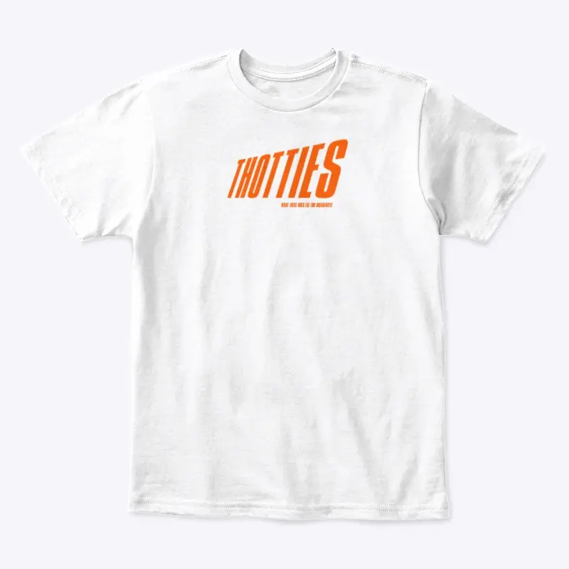 THOTTIES SHIRT (ORANGE LETTERING)