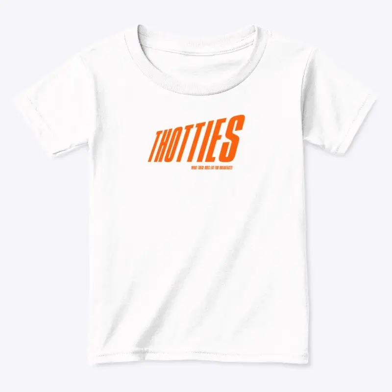 THOTTIES SHIRT (ORANGE LETTERING)